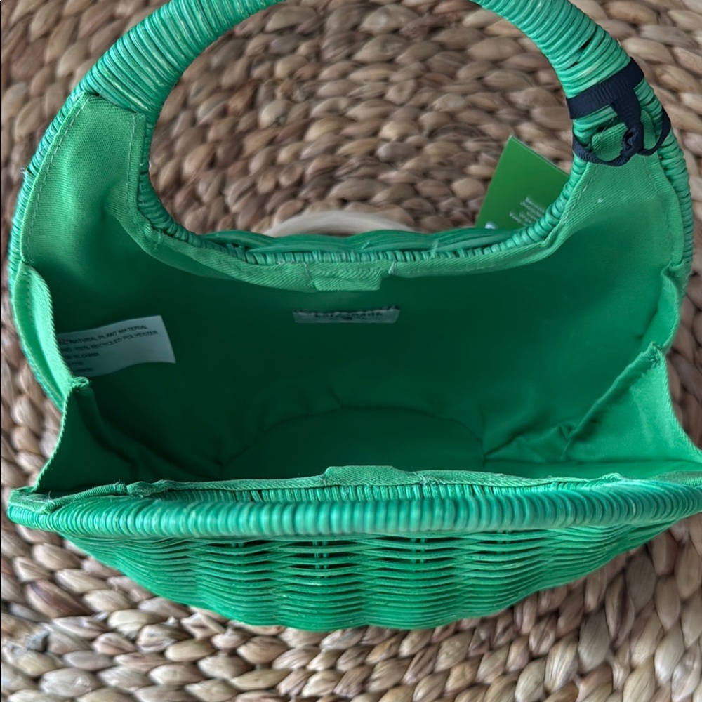 Kate Spade x Target Vibrant Green Wicker Bag - Picture 2 of 3